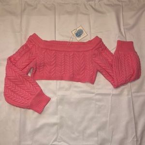 Pink cropped sweater